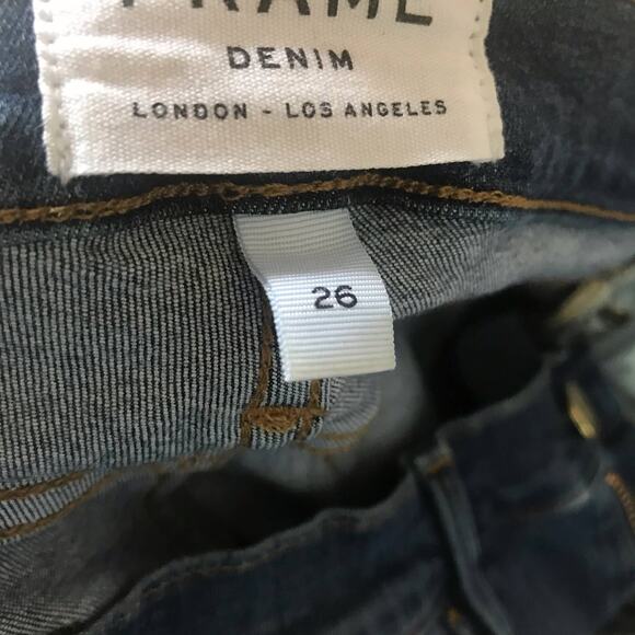 Frame Le Skinny de Jean Step Hem Cotton Modal Jeans Women's Size 26 - Picture 7 of 10